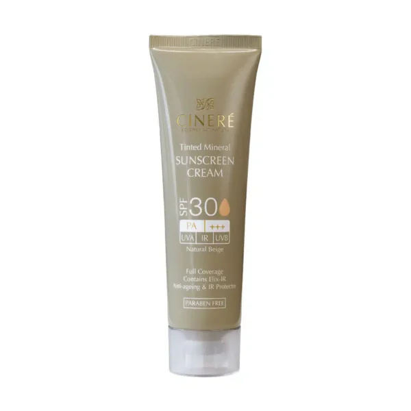 کرم ضد آفتاب رنگی SPF30 سینره فاقد چربی مناسب انواع پوست 50 میلی لیتر - 1