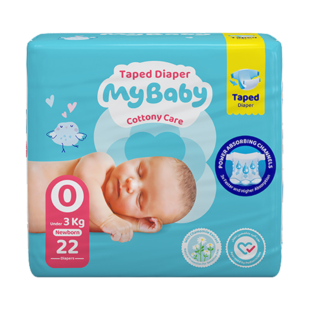 My Baby Size 0 Baby Diaper With Chamomile Extract 22 Pcs قیمت پوشک سایز صفر مای بیبی