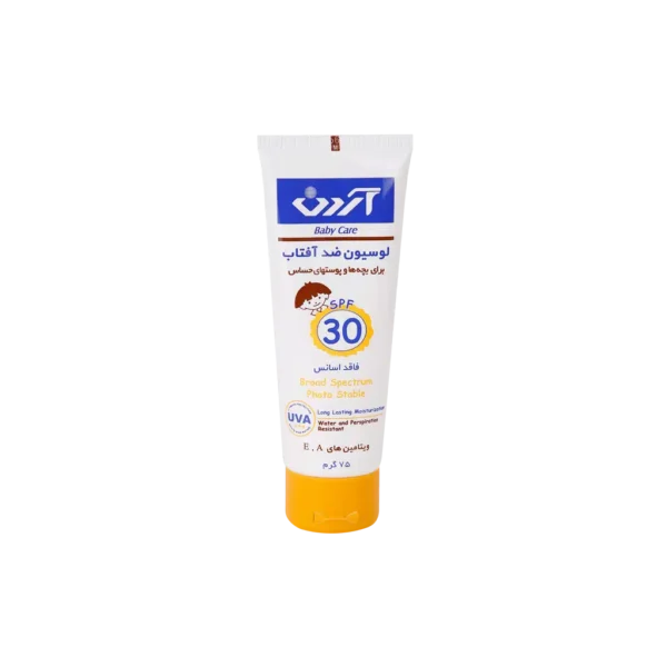 لوسیون ضد آفتاب کودکان آردن SPF30 مناسب پوست های حساس ۷۵ گرم