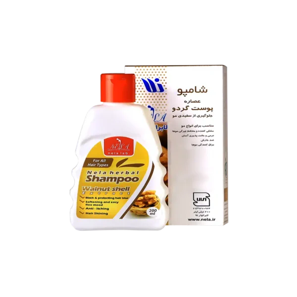 شامپو عصاره پوست گردو نلا  ۲۰۰ میلی‌لیتر