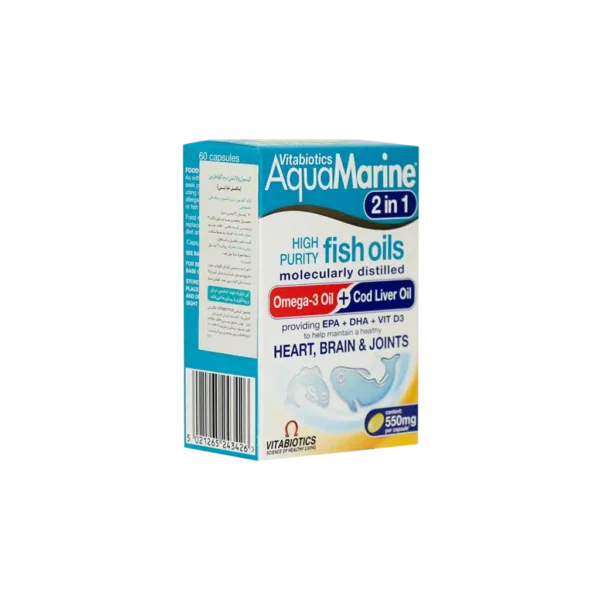 کپسول آکوامارین ویتابیوتیکس حاوی روغن ماهی 60 عددی - 1