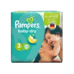 پوشک سایز ۳ پمپرز مدل baby dry بسته ۳۰ عددی