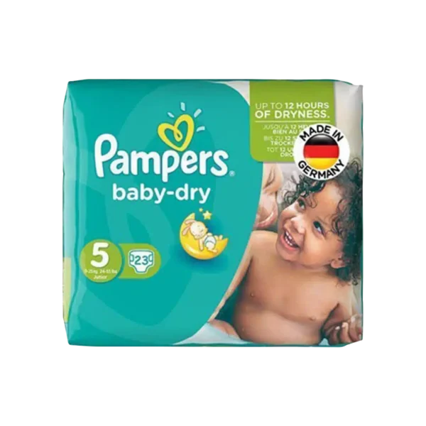 پوشک سایز ۵ پمپرز مدل baby dry بسته ۲۳ عددی