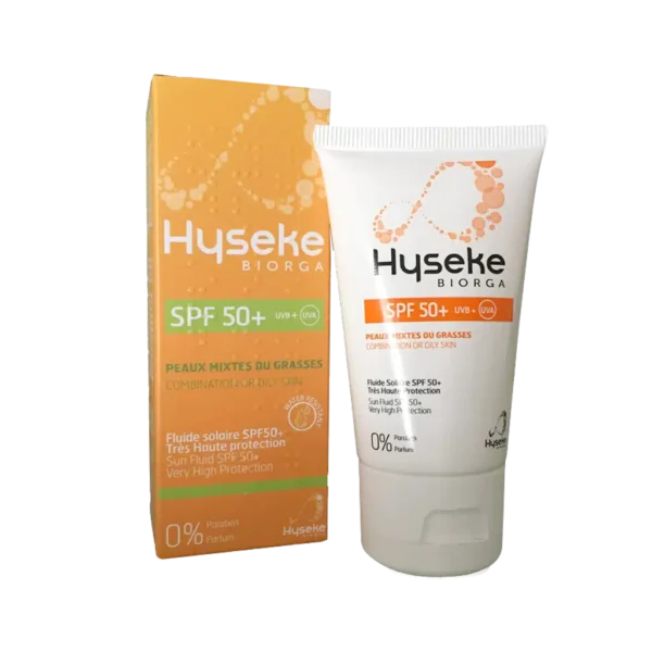 فلوئید ضد آفتاب هایسک بایورگا +SPF50 مناسب پوست چرب و مختلط ۴۰ میلی لیتر
