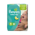 پوشک سایز ۶ پمپرز مدل Baby Dry بسته ۱۹ عددی