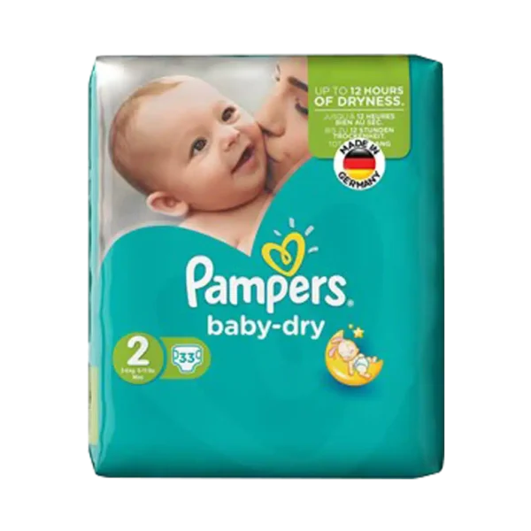 پوشک سایز ۲ پمپرز مدل Baby Dry بسته ۳۳ عددی