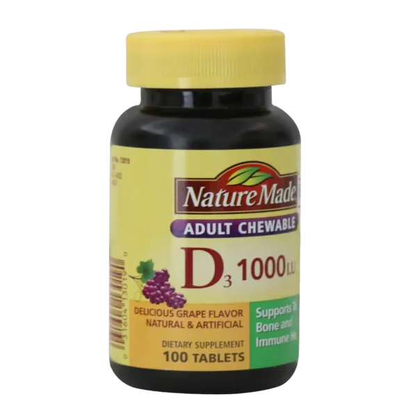 قرص جویدنی ویتامین D3 1000 واحد نیچرمید 100 عدد - 1
