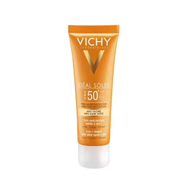 کرم ضد آفتاب و ضد لک رنگی ویشی SPF50 مناسب پوست های معمولی و دارای لک ۵۰ میلی لیتر