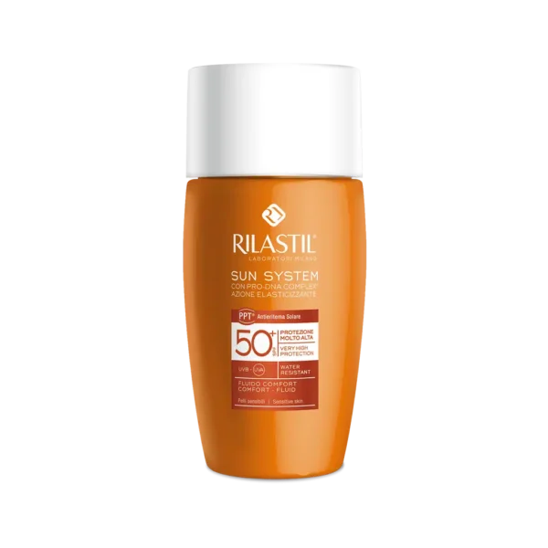 فلوئید ضد آفتاب رنگی ریلاستیل ⁺SPF50 با حجم ۵۰ میلی لیتر