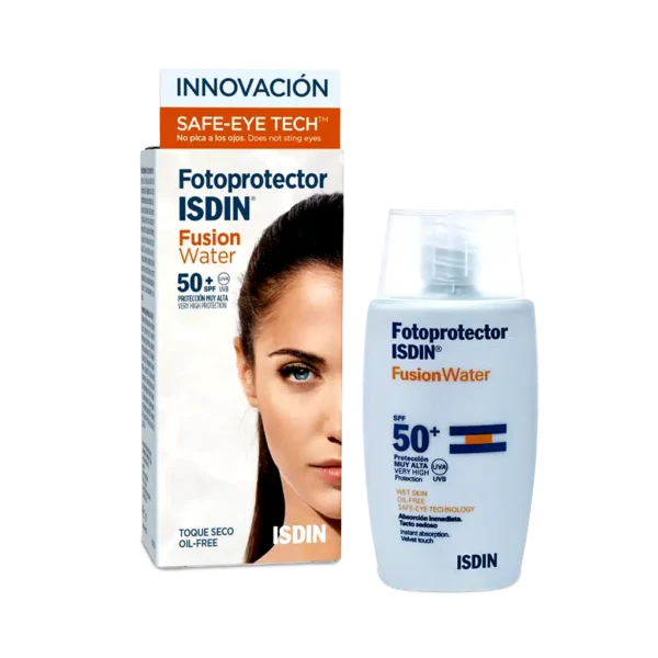 ژل کرم ضد آفتاب فیوژن واتر ایزدین ⁺SPF50 فاقد چربی ۵۰ میلی لیتر