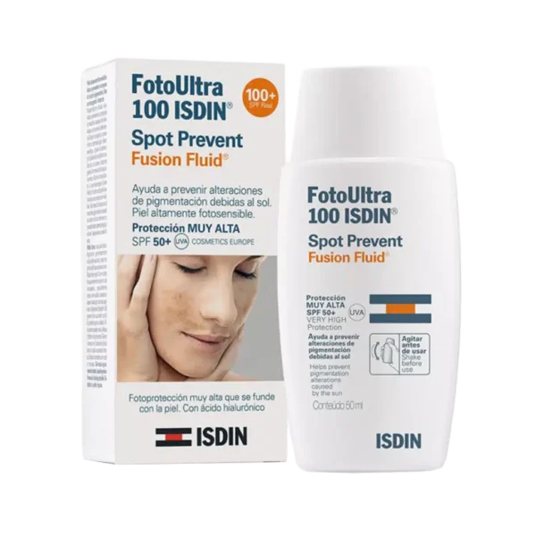 فلوئید ضد آفتاب فتو اولترا اسپات ایزدین SPF100 مناسب پوست دارای لک ۵۰ میلی لیتر