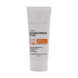 فلوئید ضد آفتاب کرم پودری +SPF50 بیزانس مناسب پوست مختلط و چرب 40 میلی لیتر