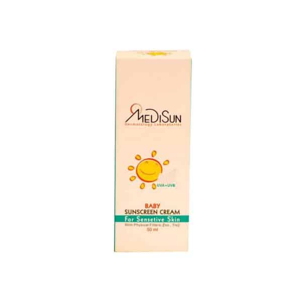 کرم ضد آفتاب کودک مدیسان +SPF40 مناسب پوست حساس 50 میلی لیتر