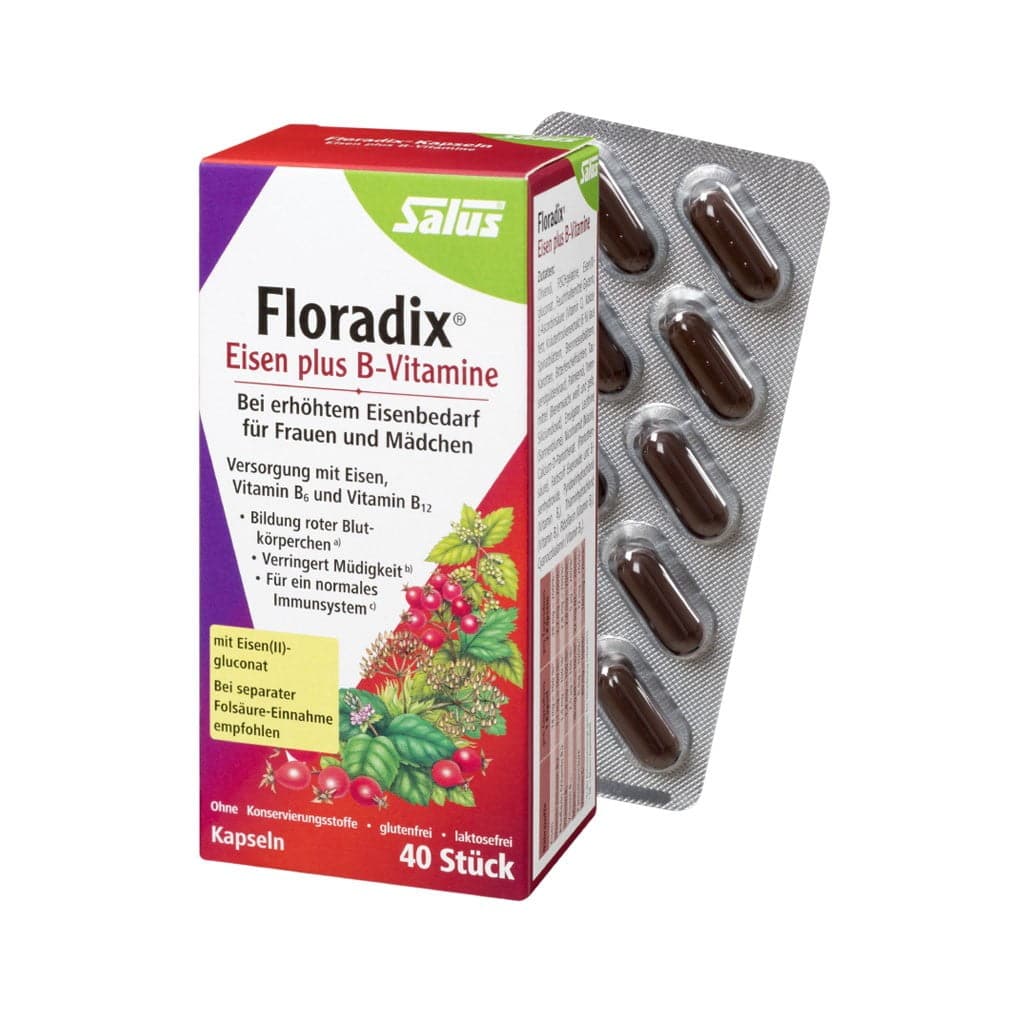 floradix-eisen-plus-b-vitamine-40-caps کپسول آهن و ویتامین ب فلورادیکس 40 عدد
