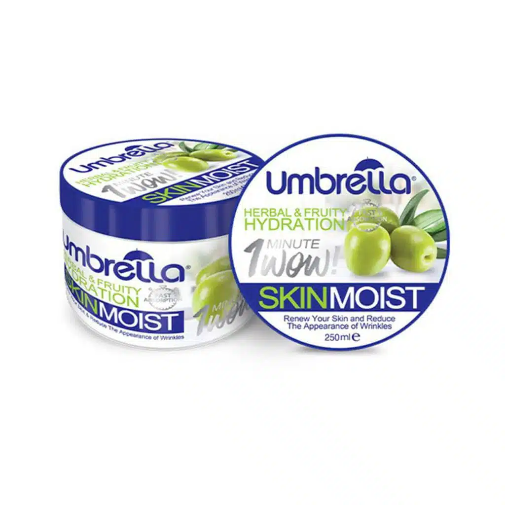Umbrella-Herbal-Fruity-Hydration-Skin-Moisturizing-Cream-With-Olive-Oil.jpg.webp ژل کرم مرطوب کننده آمبرلا حاوی عصاره زیتون