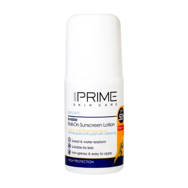 لوسیون رولی ضد آفتاب SPF50 پرایم فاقد رنگ 50 میلی لیتر - 1