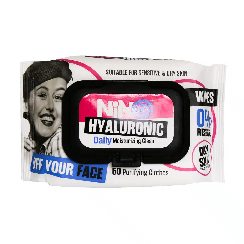 Nino-Make-up-Remover-HA-Wipes-50-Pcs.jpg.webp دستمال پاک کننده آرایشی حاوی هیالورونیک اسید نینو 50 عددی