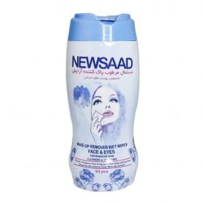 دستمال مرطوب معطر پاک کننده آرایش پوست حساس نیوساد 64 عدد
