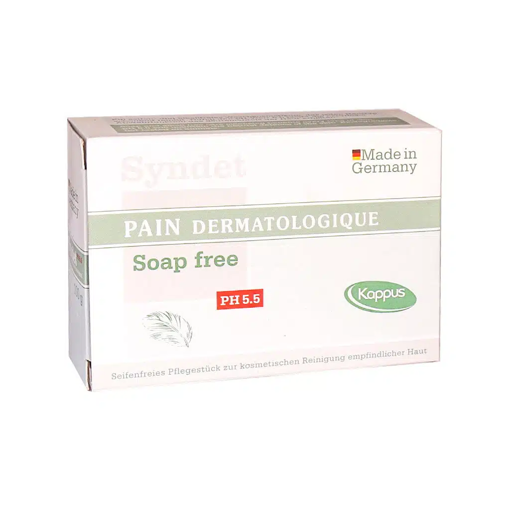 Kappus-Pain-Dermatologique-PH-5.5-Soap-Free-100-g-1.jpg.webp پن درماتولوژیک PH 5.5 کاپوس مناسب پوست چرب مختلط و جوش دار 100 گرم