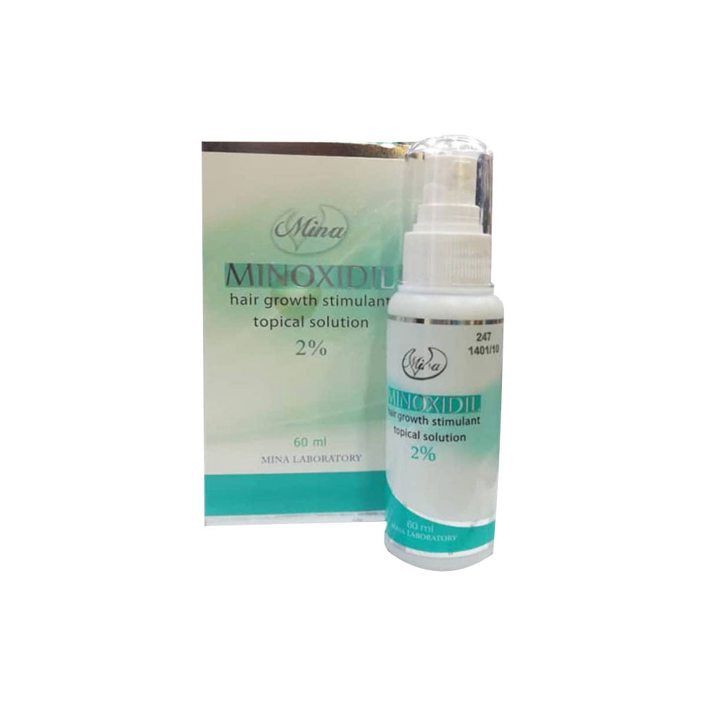 Mina-Minoxidil-2%-60-ml محلول محرک رشد مو ماینوکسیدیل 2 درصد مینا