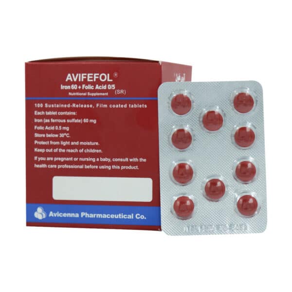 قرص آهن 60 و فولیک اسید 0.5 آوه سینا