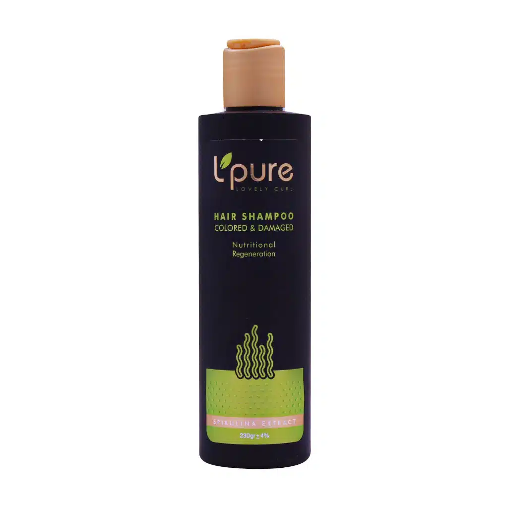 Lpure-Hair-Shampoo-For-Colored-And-Damaged-Hair-230-g-1.jpg.webp شامپو حاوی گیاه دریایی اسپیرولینا لپیور مناسب موهای آسیب دیده و رنگ شده 230 گرم