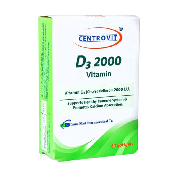 سافت ژل ویتامین D3 2000 سنتروویت 60 عدد