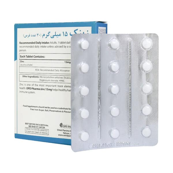 قرص زینک 15 میلی گرم او پی دی فارما