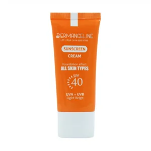 ضد آفتاب کرم پودری SPF40 درم انجلین مناسب انواع پوست 30 میلی لیتر