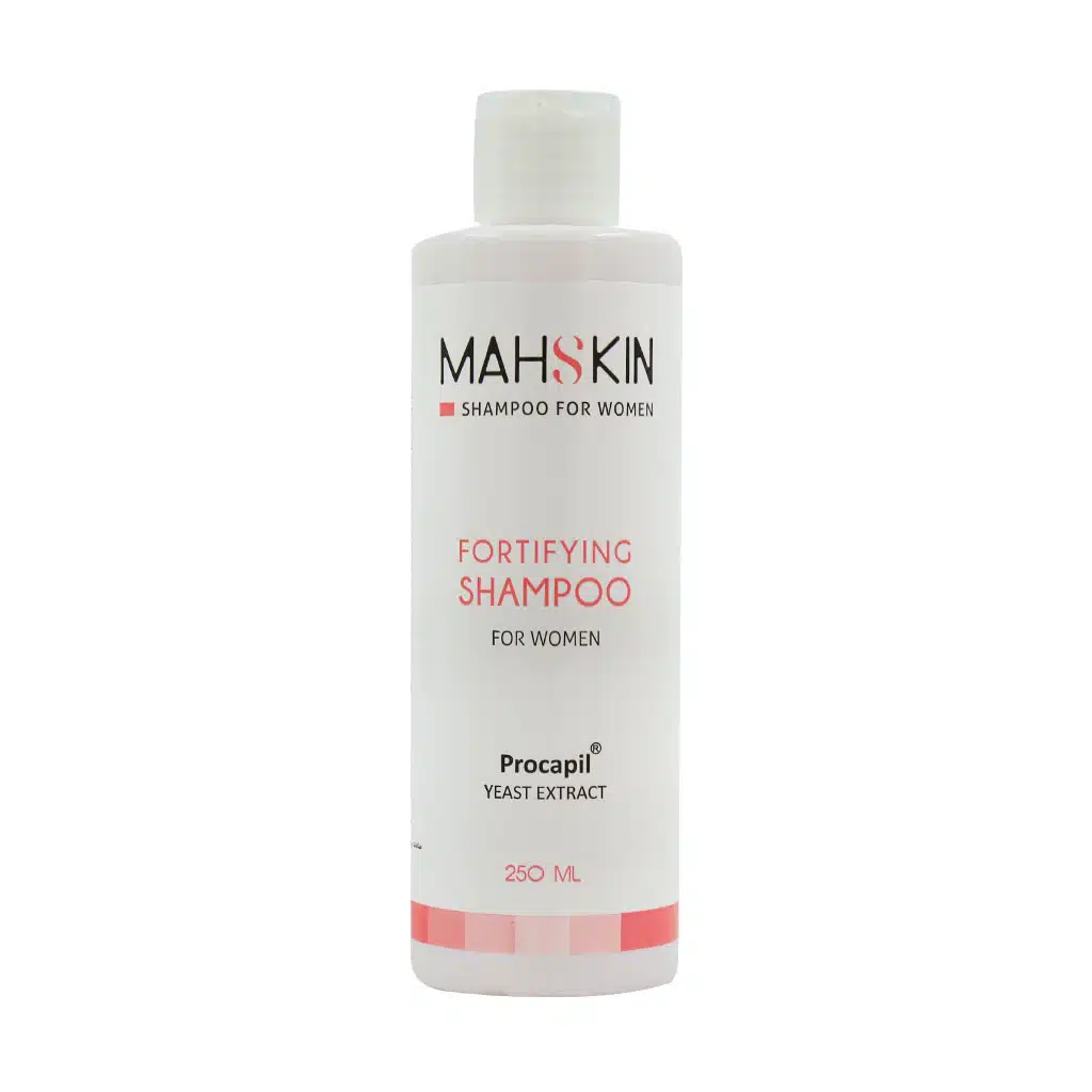 Mahskin-Fortifying-And-Anti-Hair-Loss-Shampoo-For-Women-250-ml.jpg.webp شامپو تقویت کننده و کنترل کننده ریزش موی بانوان مه اسکین 250 میلی لیتر