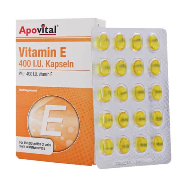 کپسول ژلاتینی نرم ویتامین E 400 واحد آپوویتال