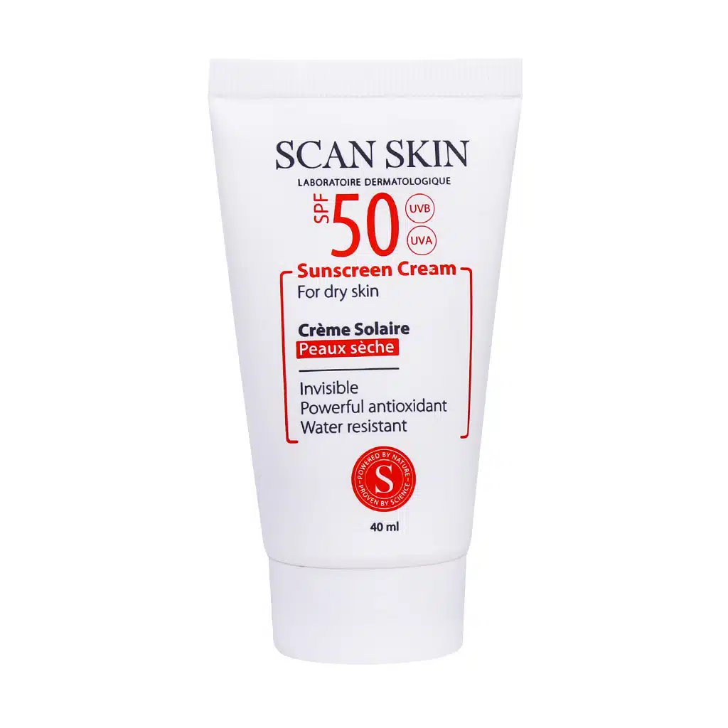 scan-skin-sunscreen-cream-for-dry-skin-spf50-invisible-2.jpg.webp کرم ضد آفتاب بی رنگ پوست خشک SPF50 اسکن اسکین 40 میلی لیتر