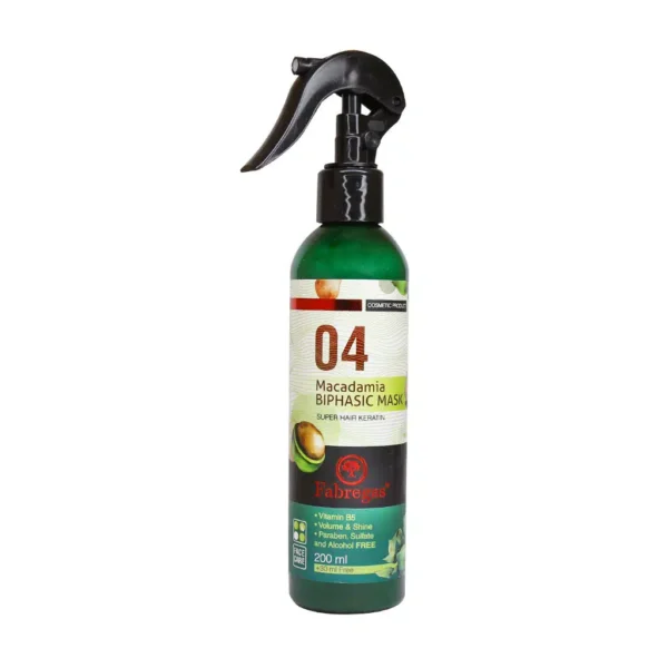 ماسک مو دوفاز کراتینه ماکادمیا فابریگاس مناسب موهای خشک آسیب دیده و کراتینه 200 میلی لیتر