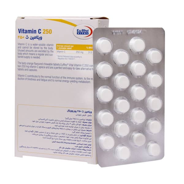 قرص جویدنی ویتامین C 250 میلی گرم یوروویتال
