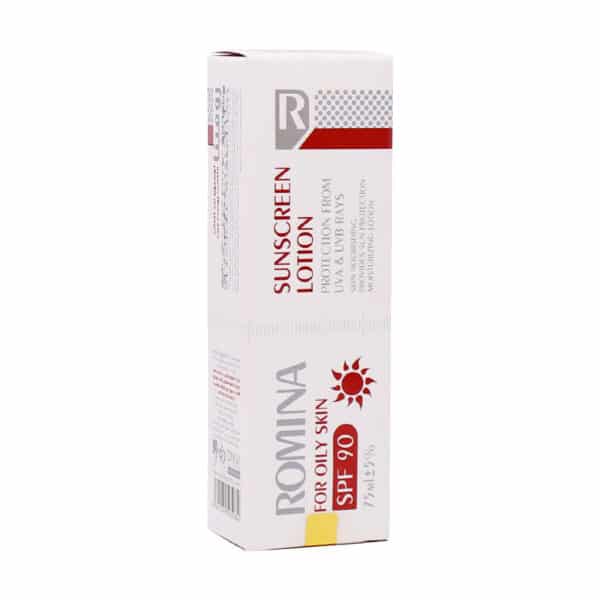 لوسیون ضد آفتاب SPF90 رومینا مناسب پوست چرب