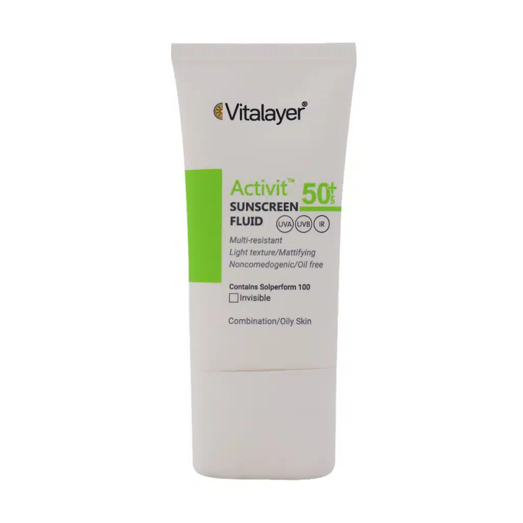 Vitalayer-SPF50-Activit-Sunscreen-Cream-For-Oily-Skin-40.jpg.webp فلوئید ضد آفتاب SPF50 پوست چرب اکتی ویت ویتالیر 50 میلی لیتر