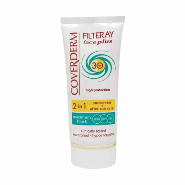 کرم ضد آفتاب فیس پلاس SPF30 پوست نرمال کاوردرم 50 میلی لیتر