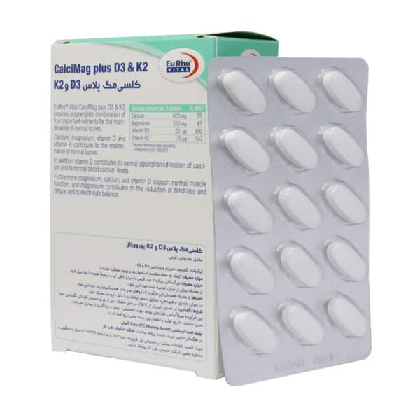 قرص کلسی مگ پلاس D3 و K2 یوروویتال 60 عدد - 2
