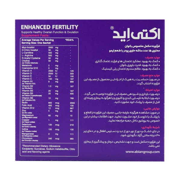 ساشه اکتی اید بانوان ابیان دارو