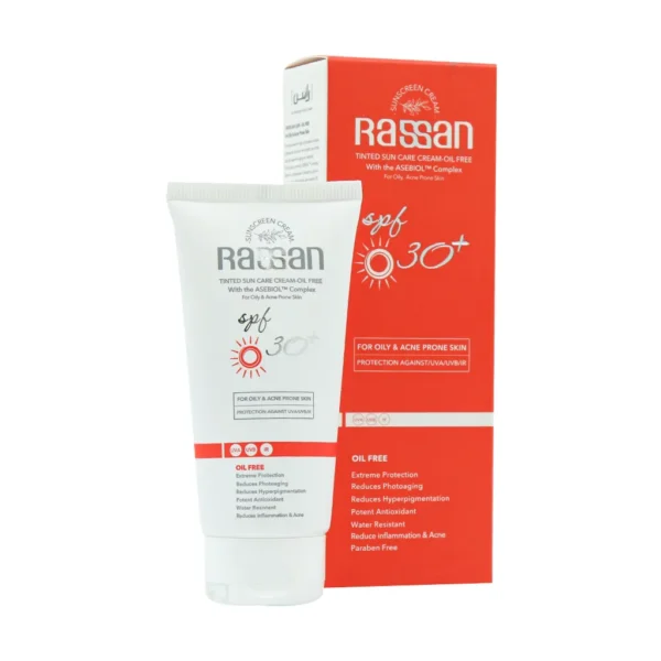 کرم ضد آفتاب رنگی فاقد چربی SPF30 پوست چرب راسن