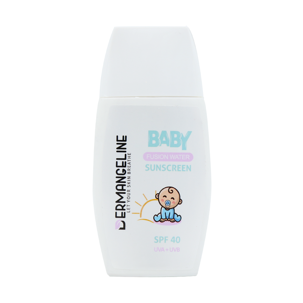Dermangeline SPF40 Baby Fusion Water Sunscreen Cream 50 ml قیمت ضد آفتاب فیوژن واتر کودک SPF40 درم انجلین