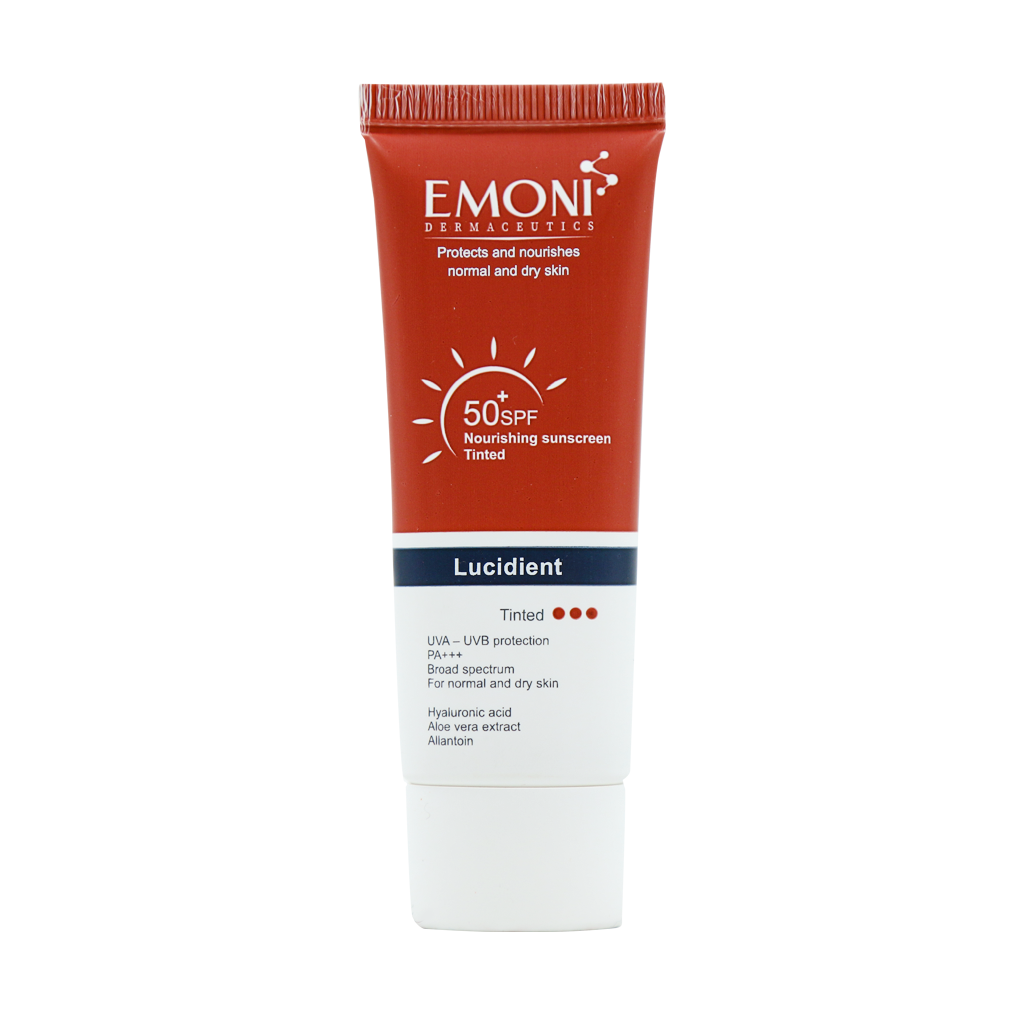 Emoni SPF50 Lucidient Nourishing Sunscreen Cream 50 ml قیمت کرم ضد آفتاب لوسیدینت SPF50 امونی