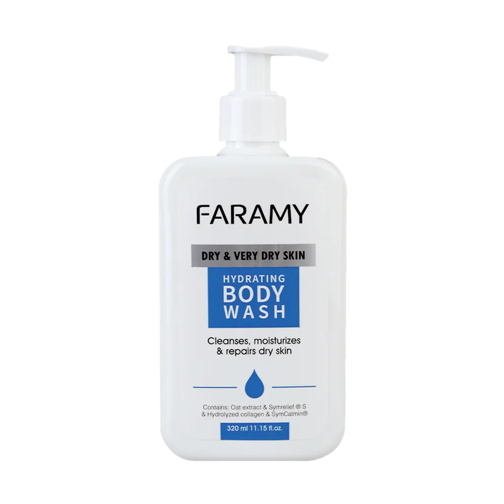 Faramy Dry And Very Dry Skin Body Wash 320 قیمت لوسیون شستشو پوست بسیار خشک فارامای