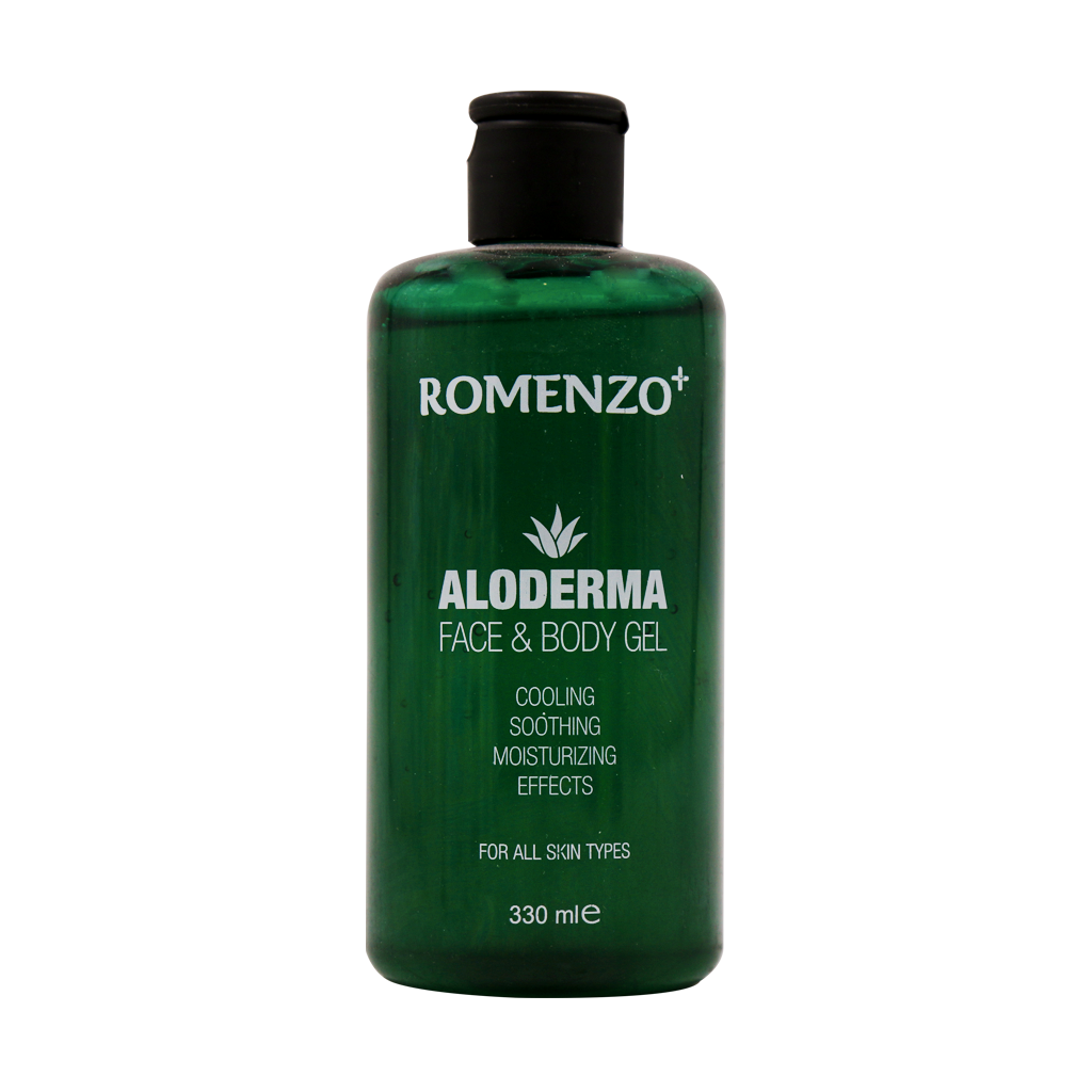 Romenzo Aloderma Gel For All Skin Types 330 ml قیمت ژل آلوئه ورا آبرسان رومنزو