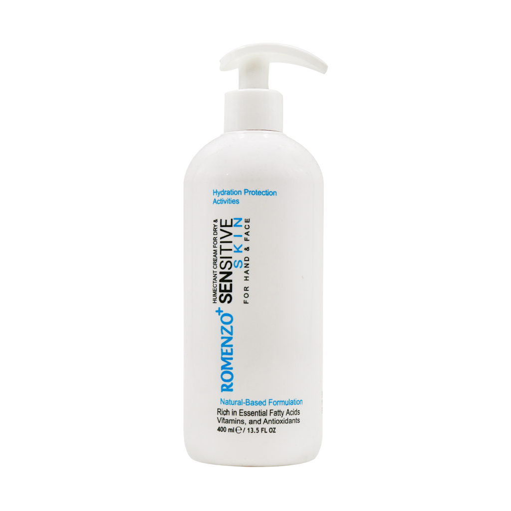 Romenzo Humectant Cream For Dry And Sensitive Skin 400 ml قیمت کرم مرطوب کننده پوست خشک و حساس رومنزو