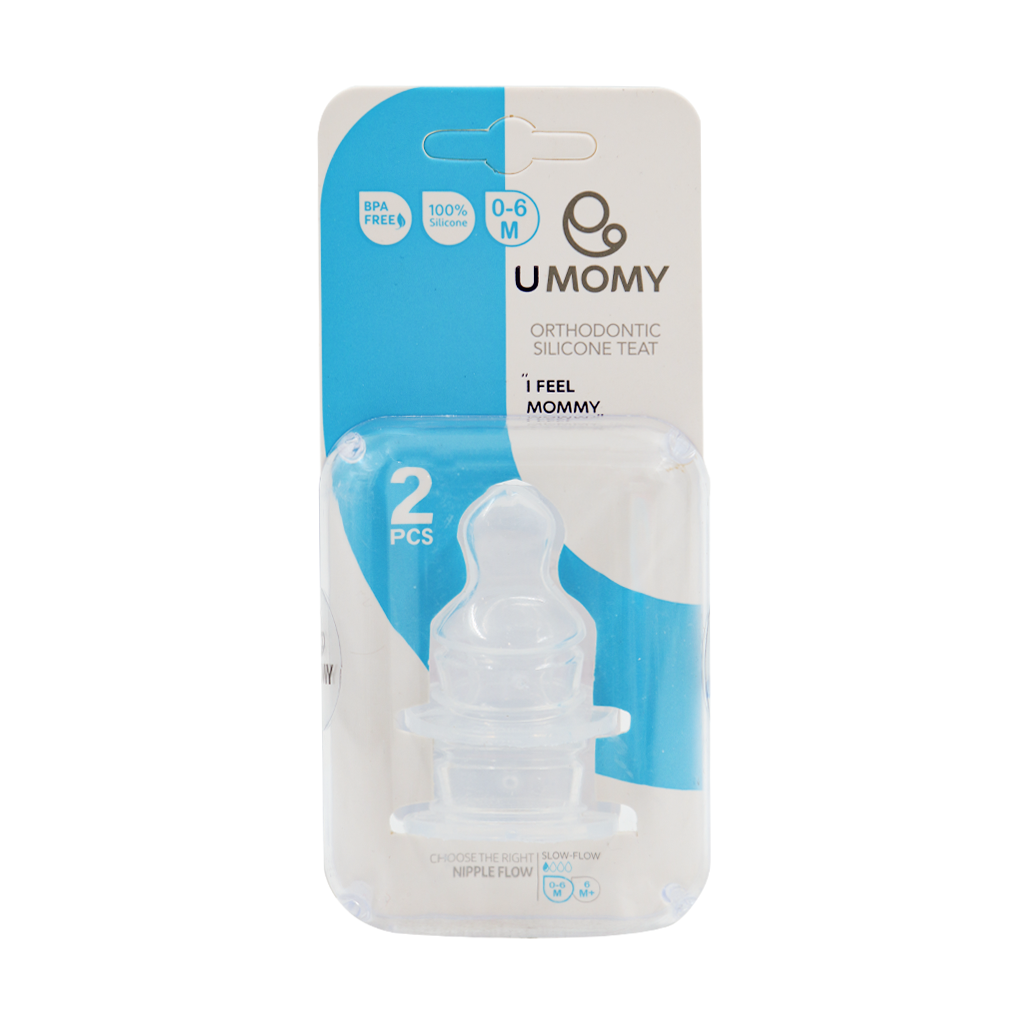Umomy 0 To 6 Month Orthodontic Silicone Teat 2 Pcs قیمت سر شیشه ارتودنسی کلاسیک یومامی 0 تا 6 ماه