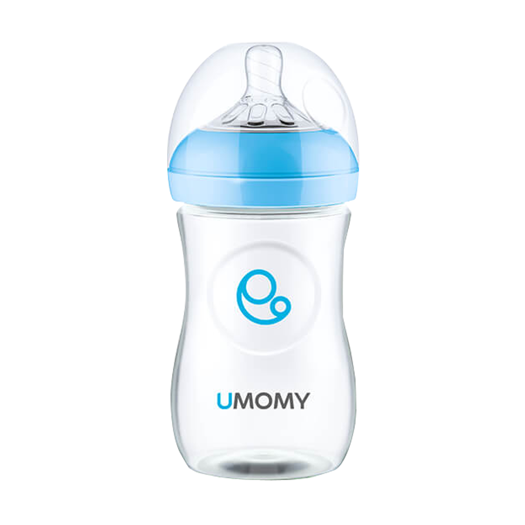 Umomy Anti Colic Polypropylene Wide Neck Bottle 260 ml قیمت شیشه شیر آنتی کولیک دهانه عریض پلی پروپیلن یومامی
