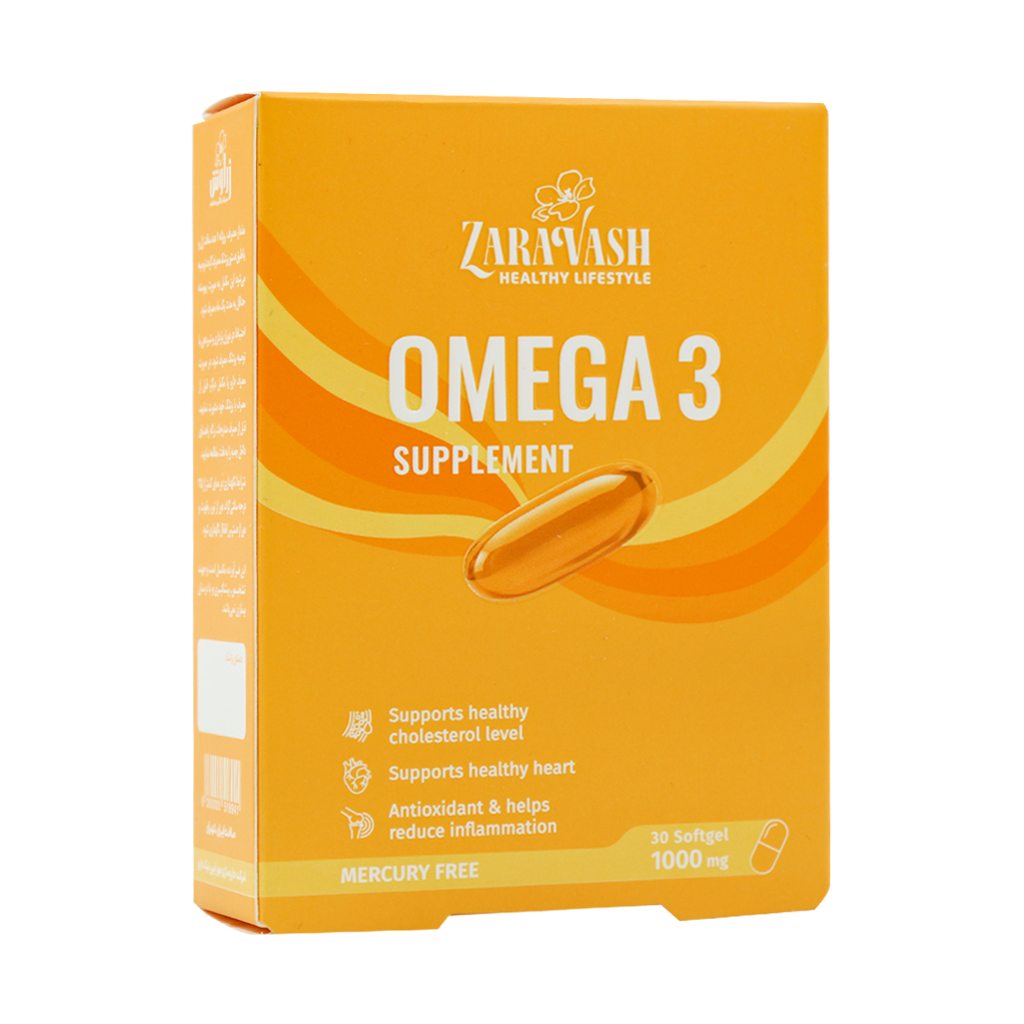 Zaravash Omega 3 1000 mg 30 Softgels قیمت سافت ژل امگا 3 زراوش