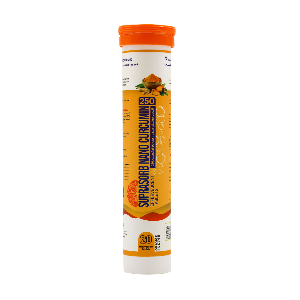 Omid Behboud Suprasorb Nano Curcumin 250 mg 20 Effervescent Tablets قیمت قرص جوشان سوپرازورب نانو کورکومین 250 امید بهبود