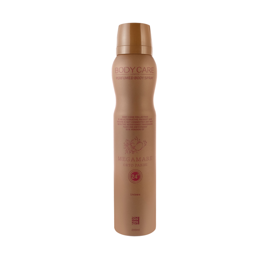 Body Care Megamare Unisex Body Spray 200 قیمت اسپری بدن زنانه و مردانه مگاماره بادی کر